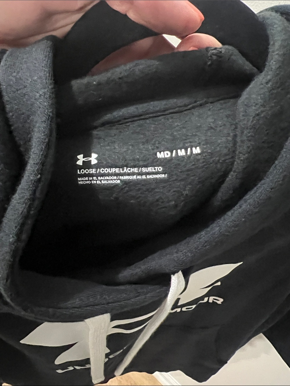 Under Armour Black Hoodie and Sweatpants with White Logo - Picture 7 of 8